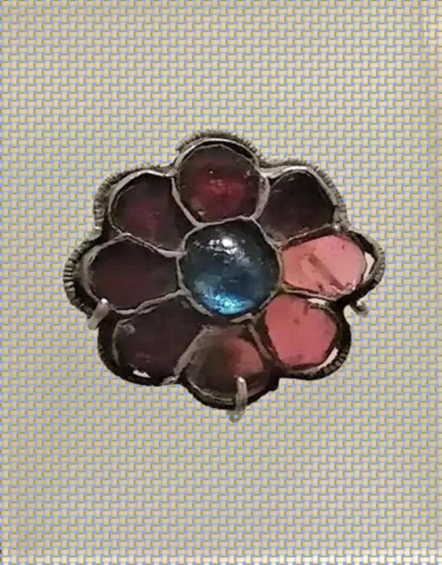 garnet flower brooch